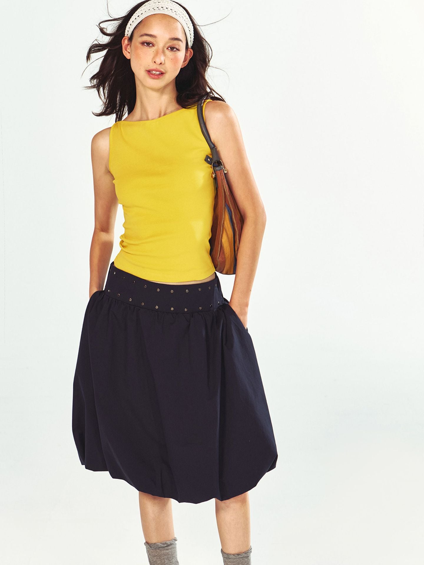 Boat Neck Sleeveless Slim Tank Top
