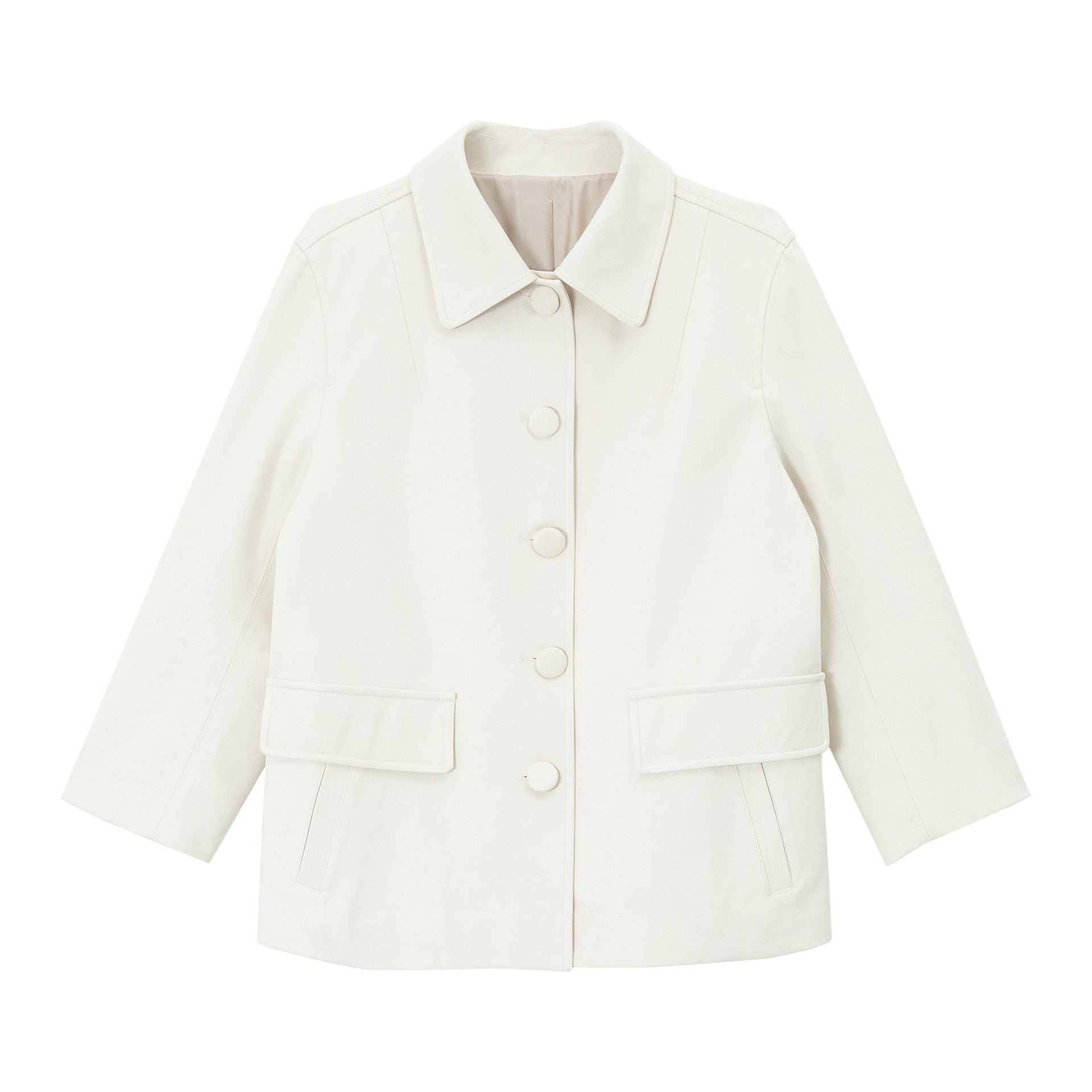 Minimalist Faux Suede Button-Up Jacket