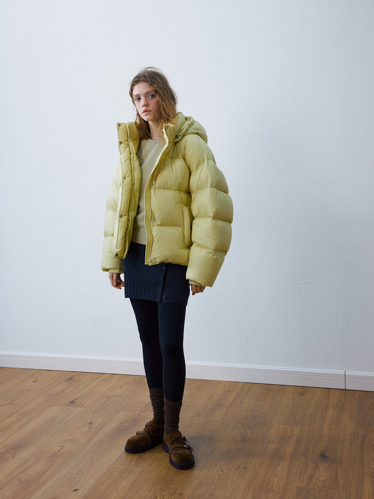 Drawstring Hem Warm Puffer Jacket
