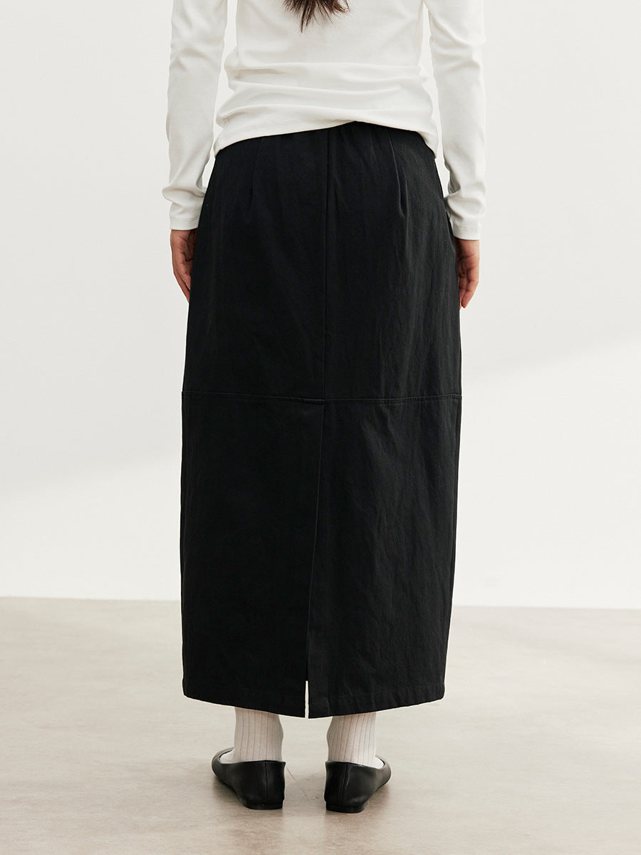 Solid Bubble Maxi Skirt