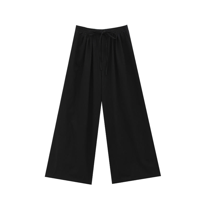 High-Waist Wide-Leg Casual Pants