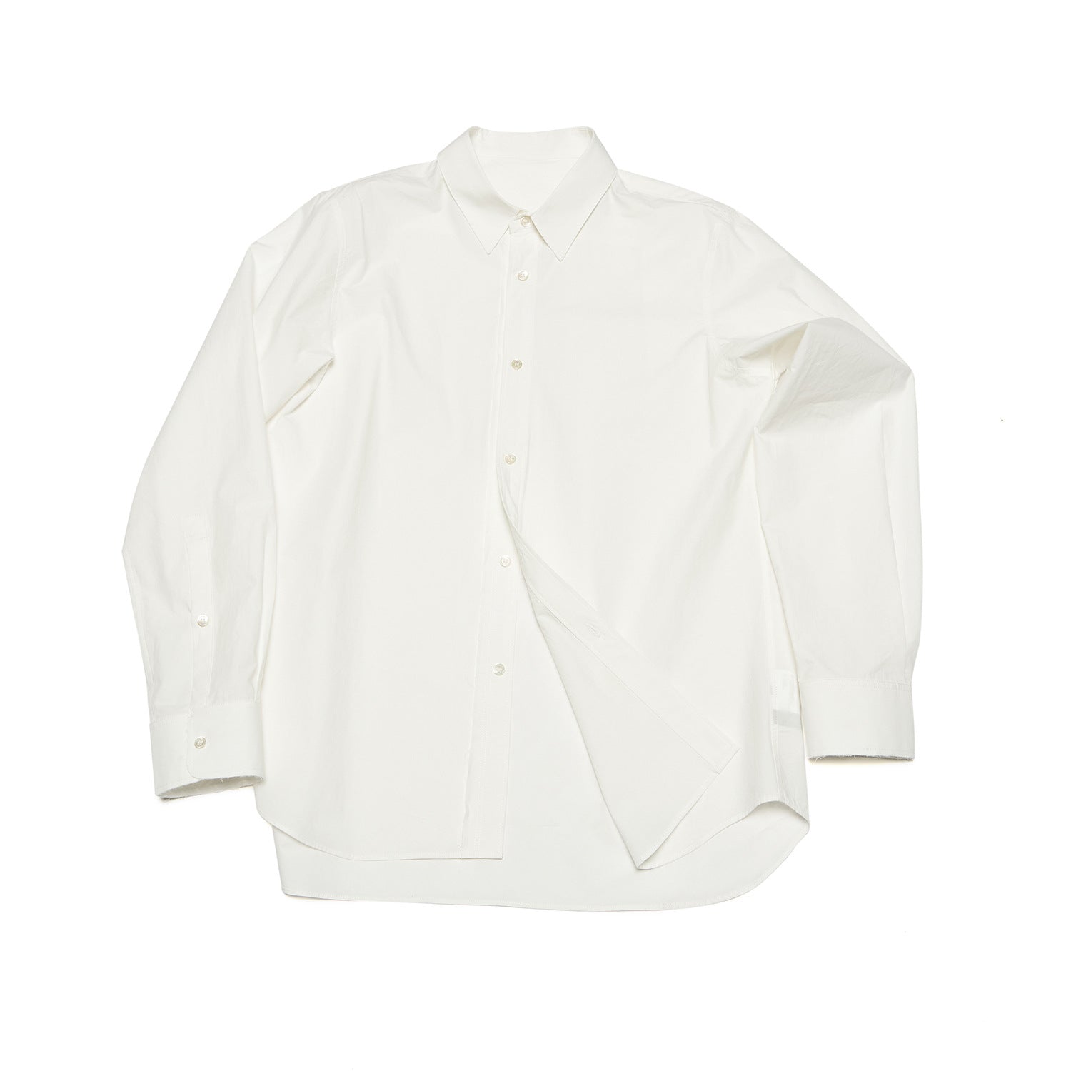 Single-breasted Long-sleeve Pure Cotton Shirt