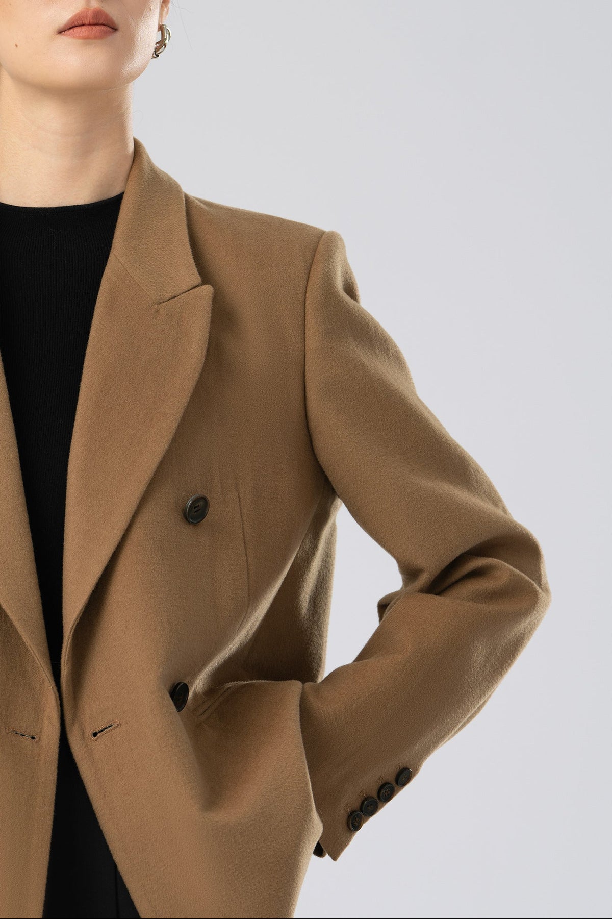 Single-Sided Lining Double-Breasted 50% Fine Wool Suit