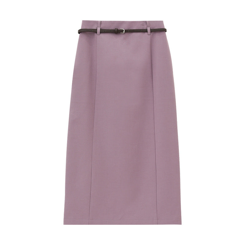 High-waisted Refined Tailored Midi Skirt
