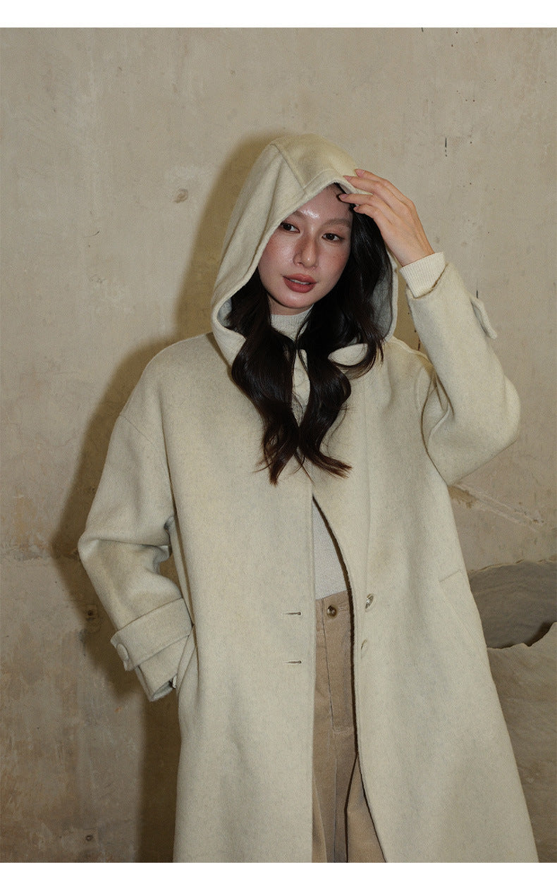 Long Wool Double-Sided Cashmere Coat