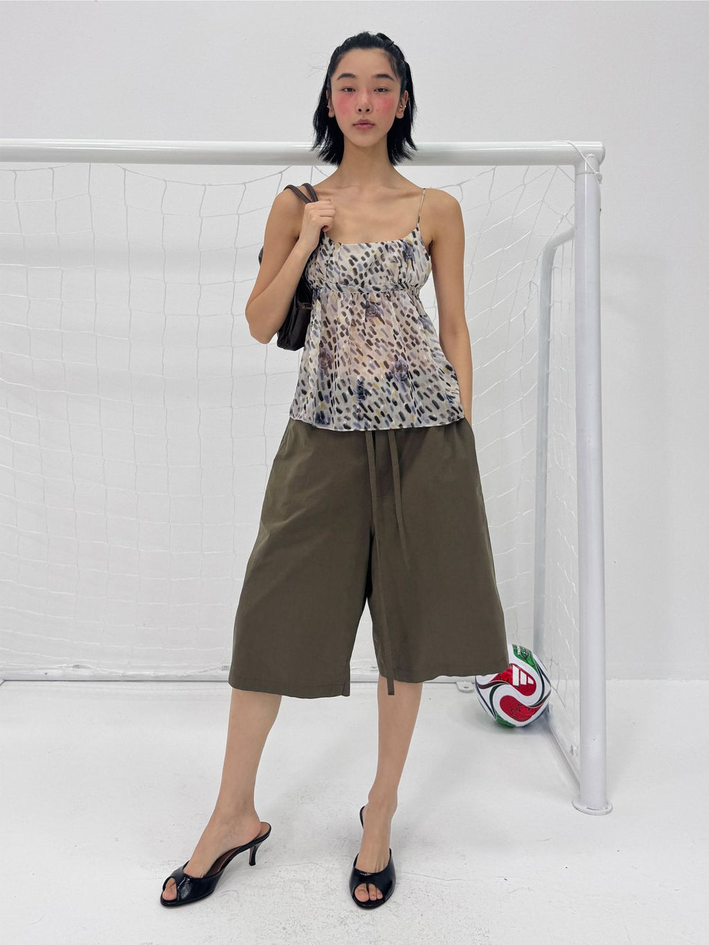 Leopard Print Polka Dot Street Style Camisole Top