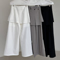 Drape Two-Piece Apron Wide Leg Suit Pants