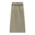 A-Line Thick Maxi Skirt with Belt