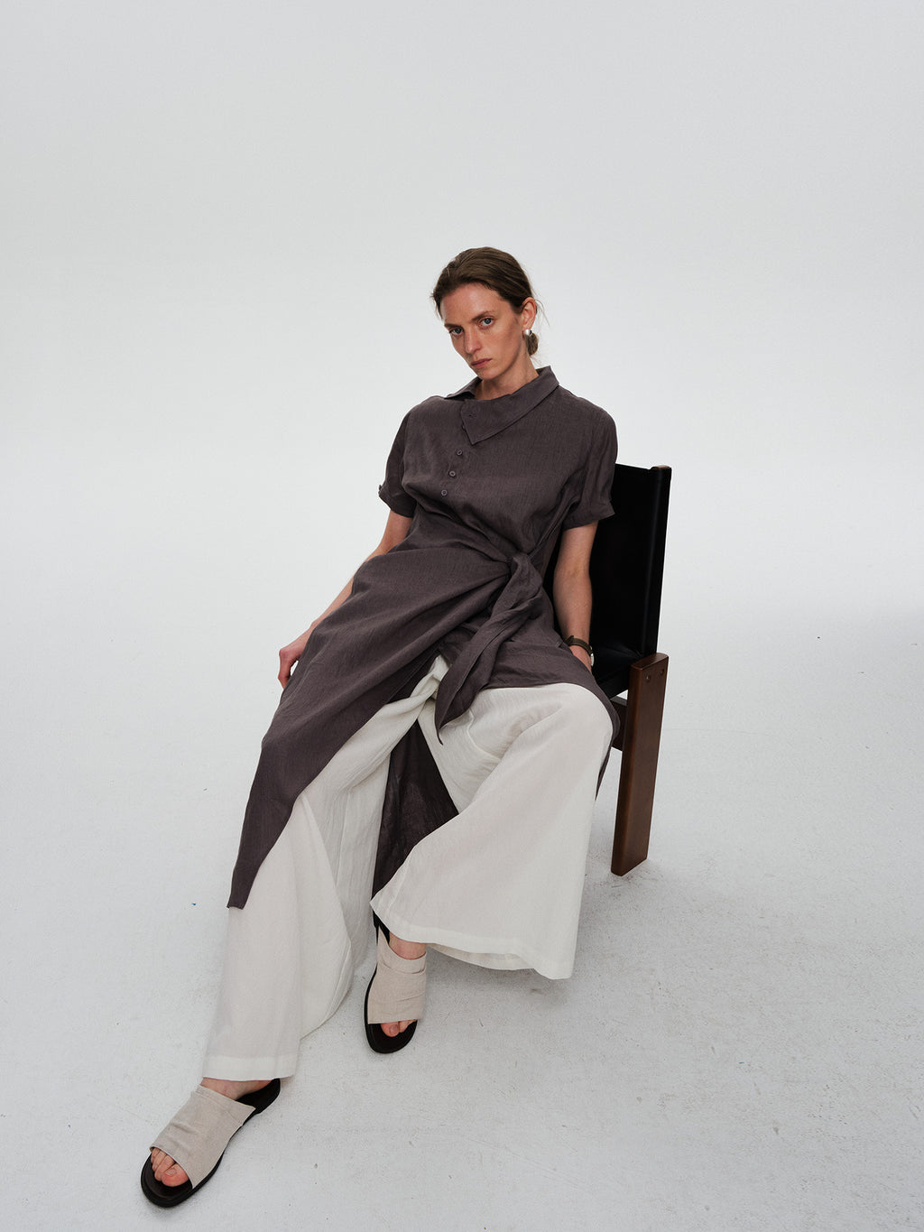 Pleated Casual  Straight-Leg Pants