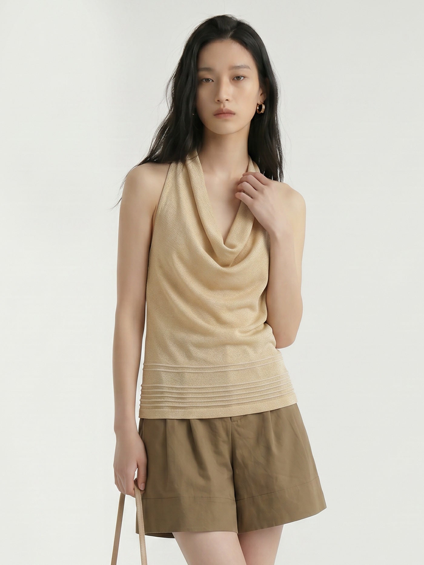 Halter Neck Swing Collar Camisole Backless Slim Fit Breathable Sleeveless Shirt