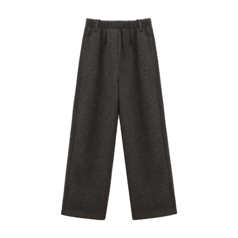 Soft Wool-Blend Wide-Leg Trousers