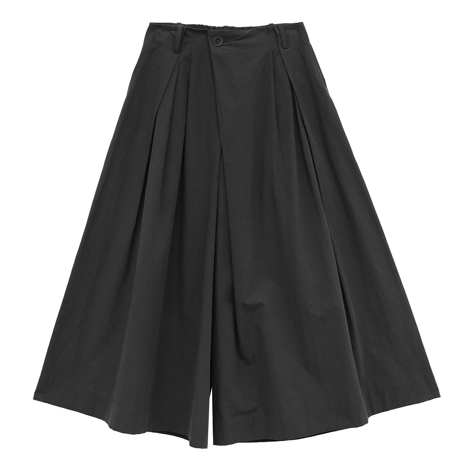 Cotton and Linen Mid-length A-Line Culottes Pants