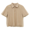Lapel Double-Layer Mesh Patchwork Short-Sleeve Polo