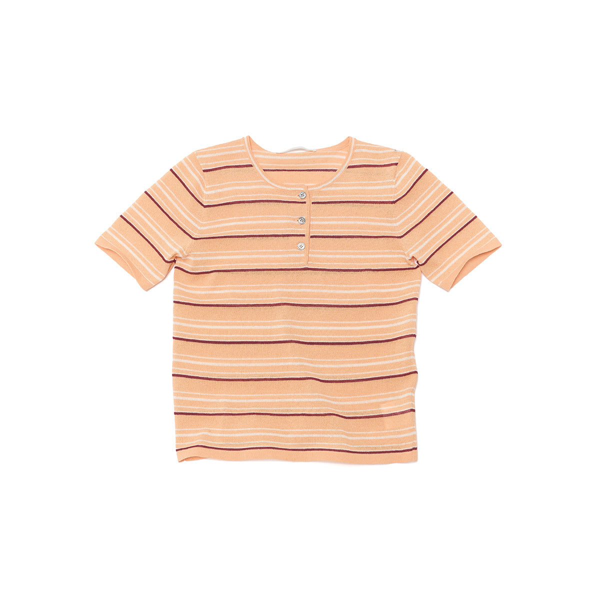 Color-Block Striped Knit Short-Sleeve Top