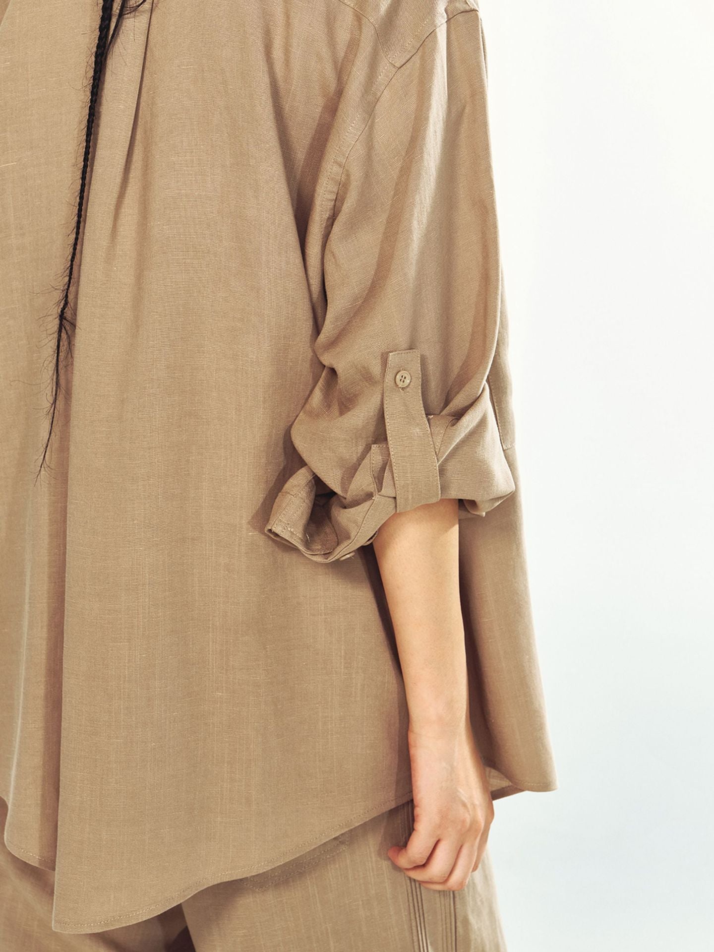Linen Single-Breasted Loose Long-Sleeve Shirt