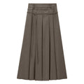 A-Line Pleated Maxi Skirt