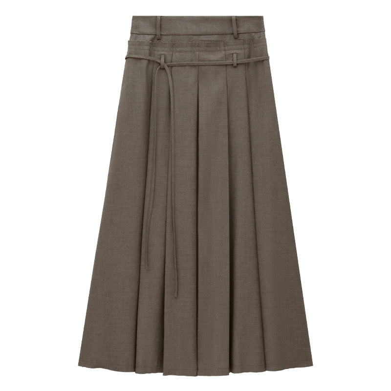A-Line Pleated Maxi Skirt