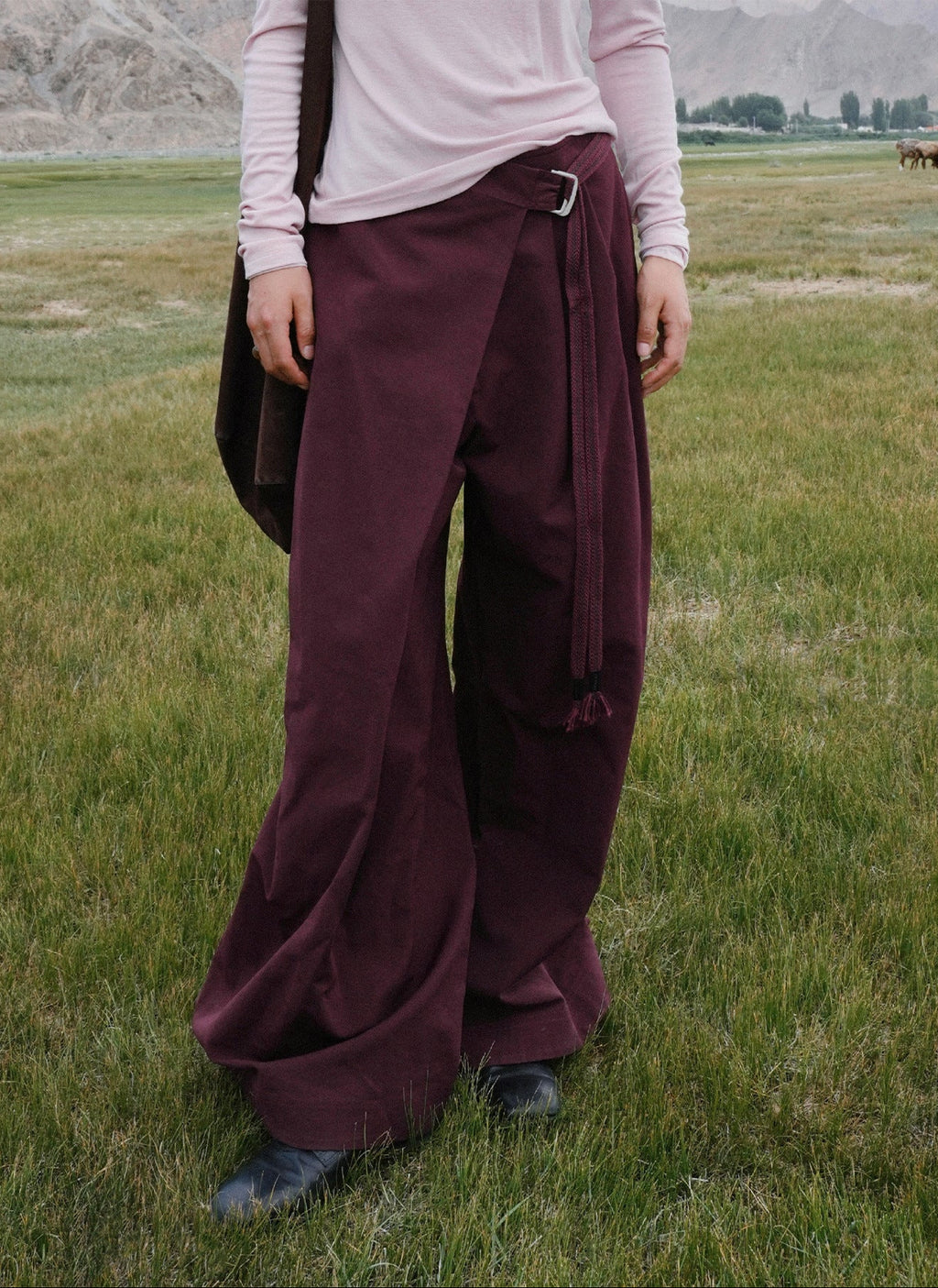 Wrap-Up Casual Loose Wide-Leg Pants