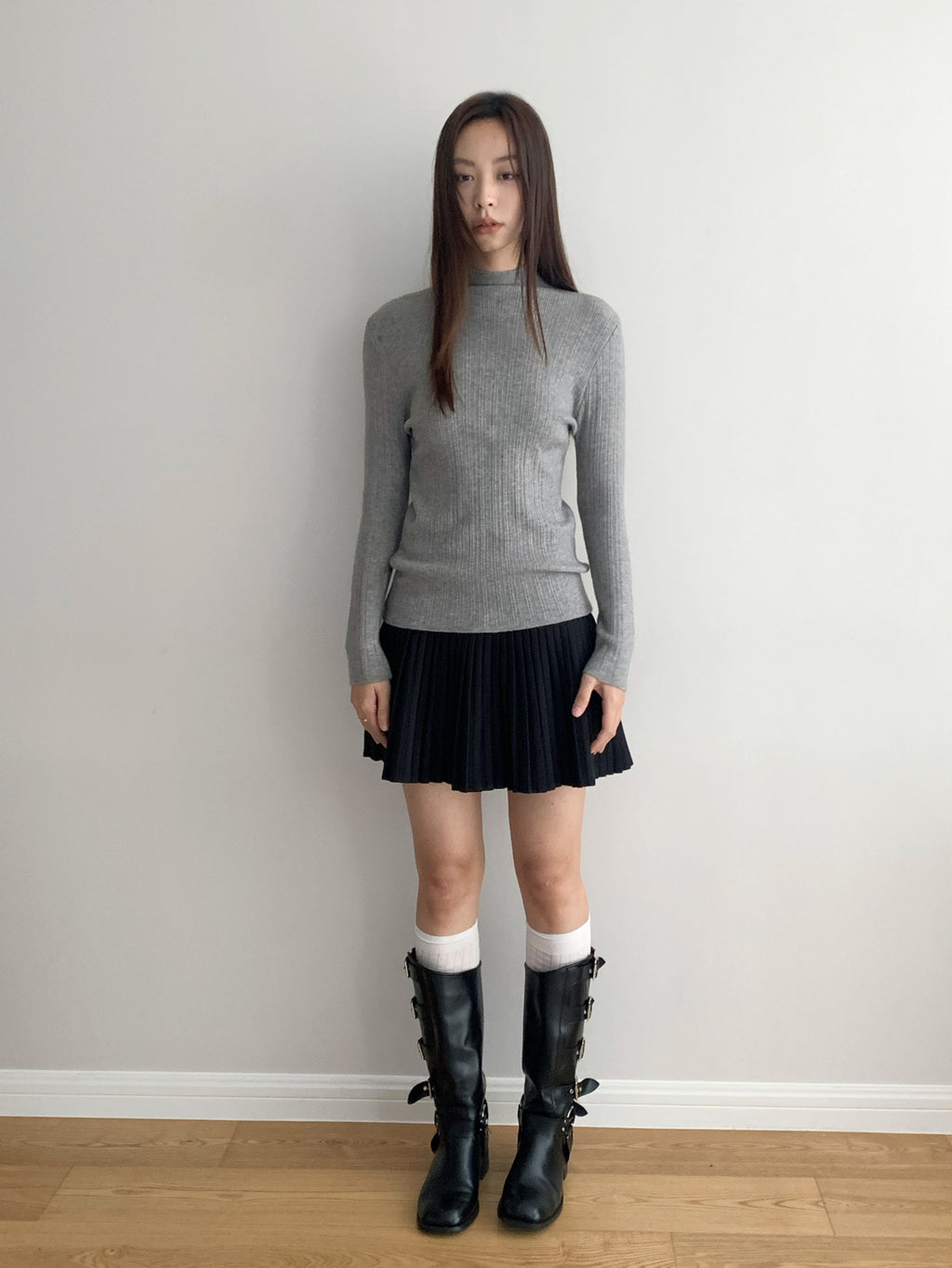 Woolen Thick Pleated Versatile A-line Mini Skirt