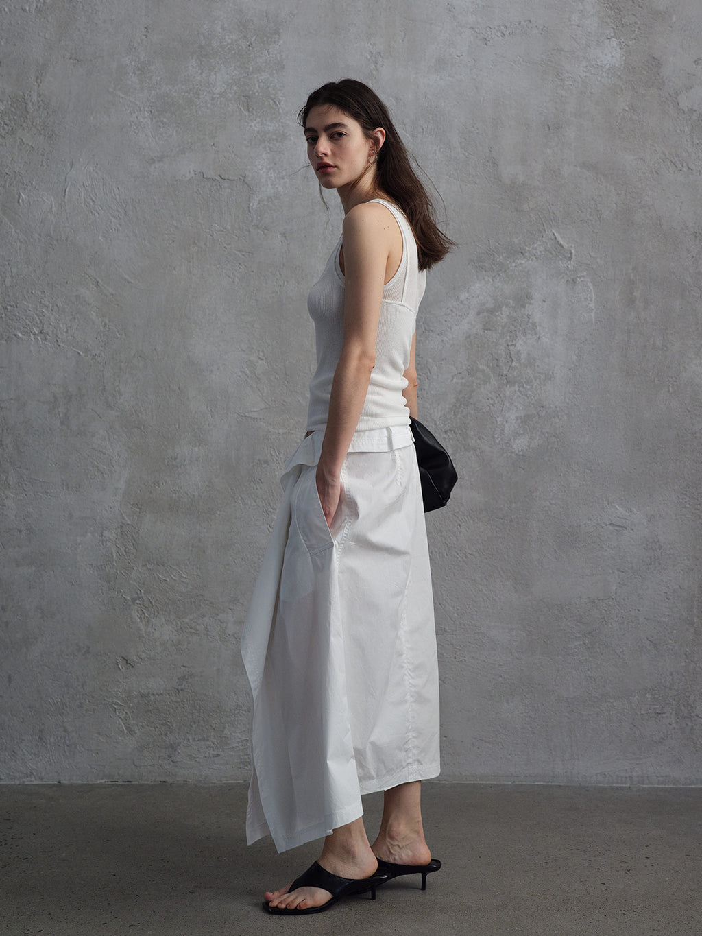 Asymmetric Wrap Midi Skirt