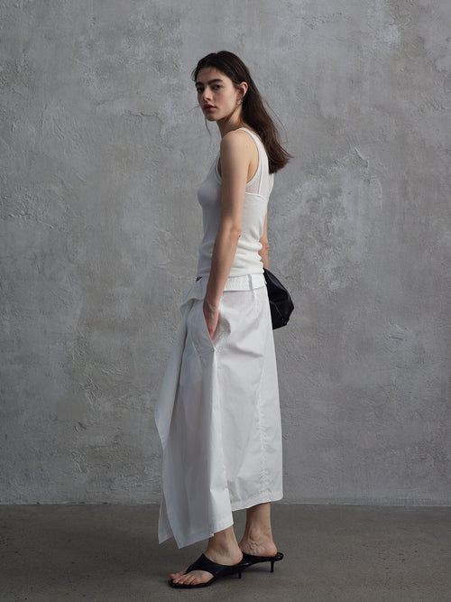 Asymmetric Wrap Midi Skirt