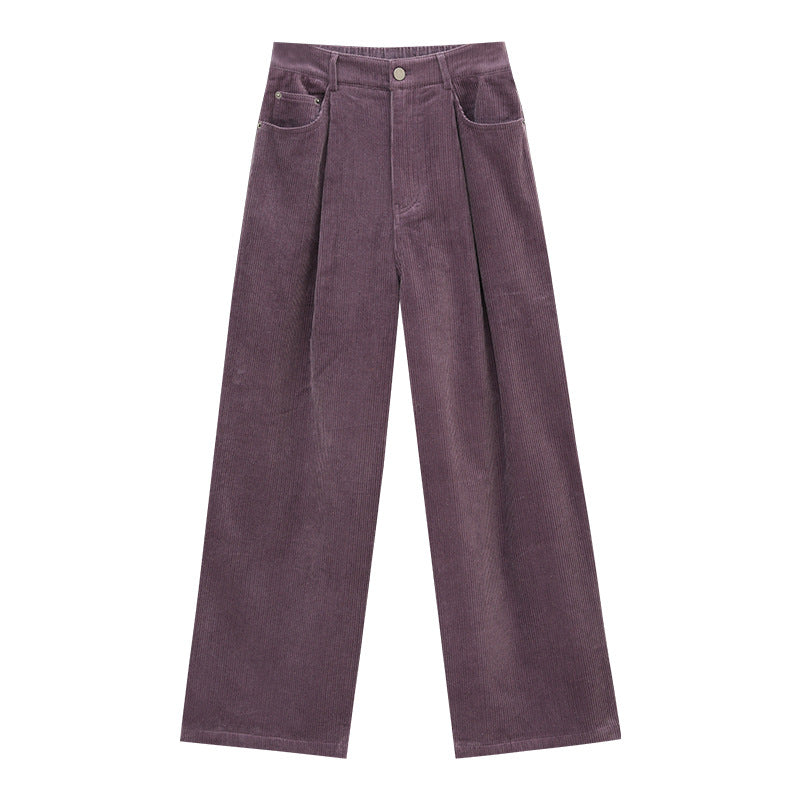Corduroy Wide Leg Pleated Pants
