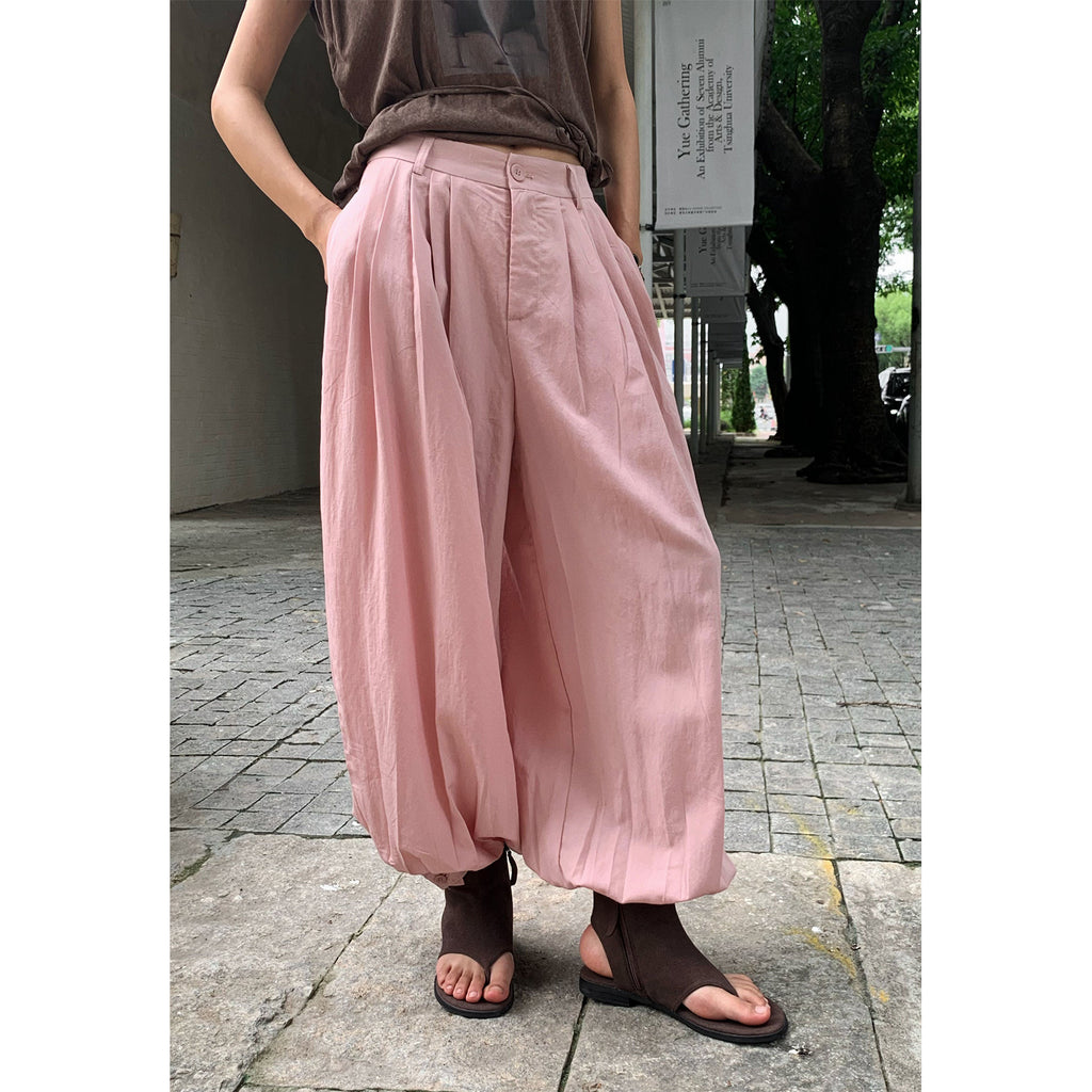 Lyocell Tencel Casual Parachute Wide-Leg Pants