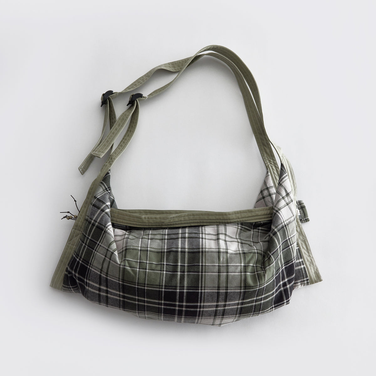 Vintage Classic Plaid One Shoulder Padded Underarm Bag