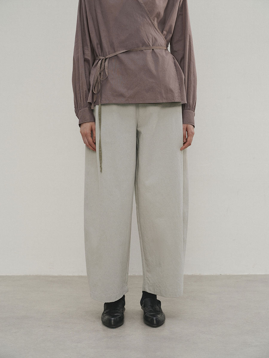Elastic Waist Drawstring Curved Casual Pants