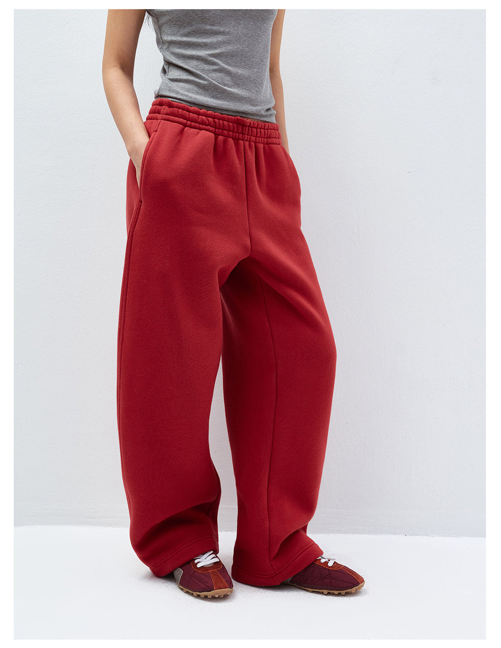 Thick Fleece Elastic Waist Sweatpants