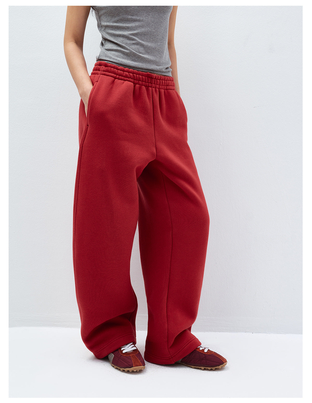 Thick Fleece Elastic Waist Sweatpants
