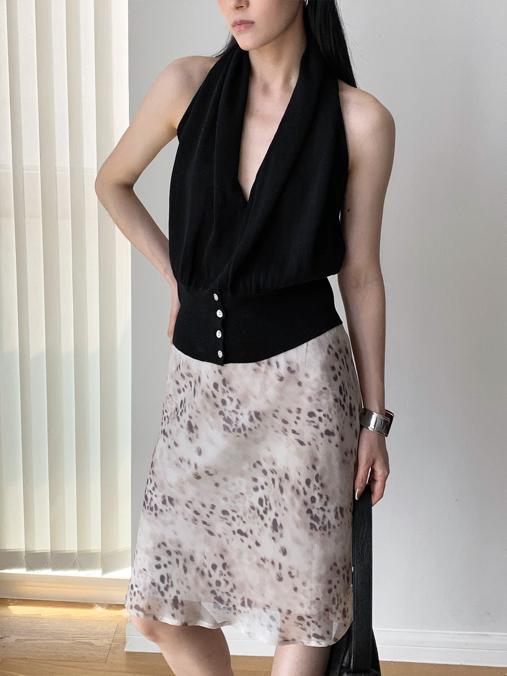 Leopard Print Soft Midi Skirt