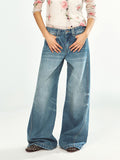 Vintage Washed Heavy-duty Jeans