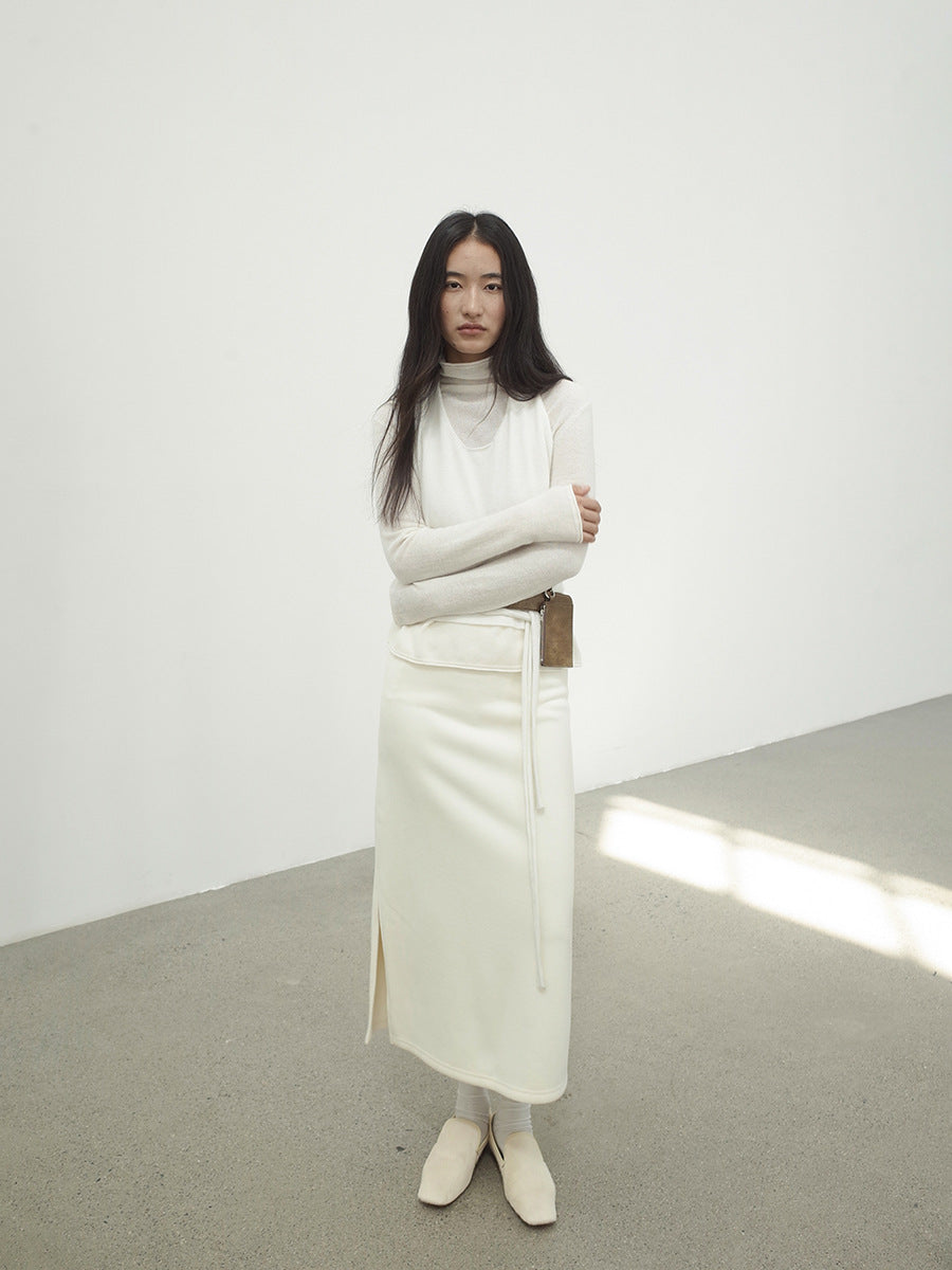 Thick Whool Maxi Pencil Skirt