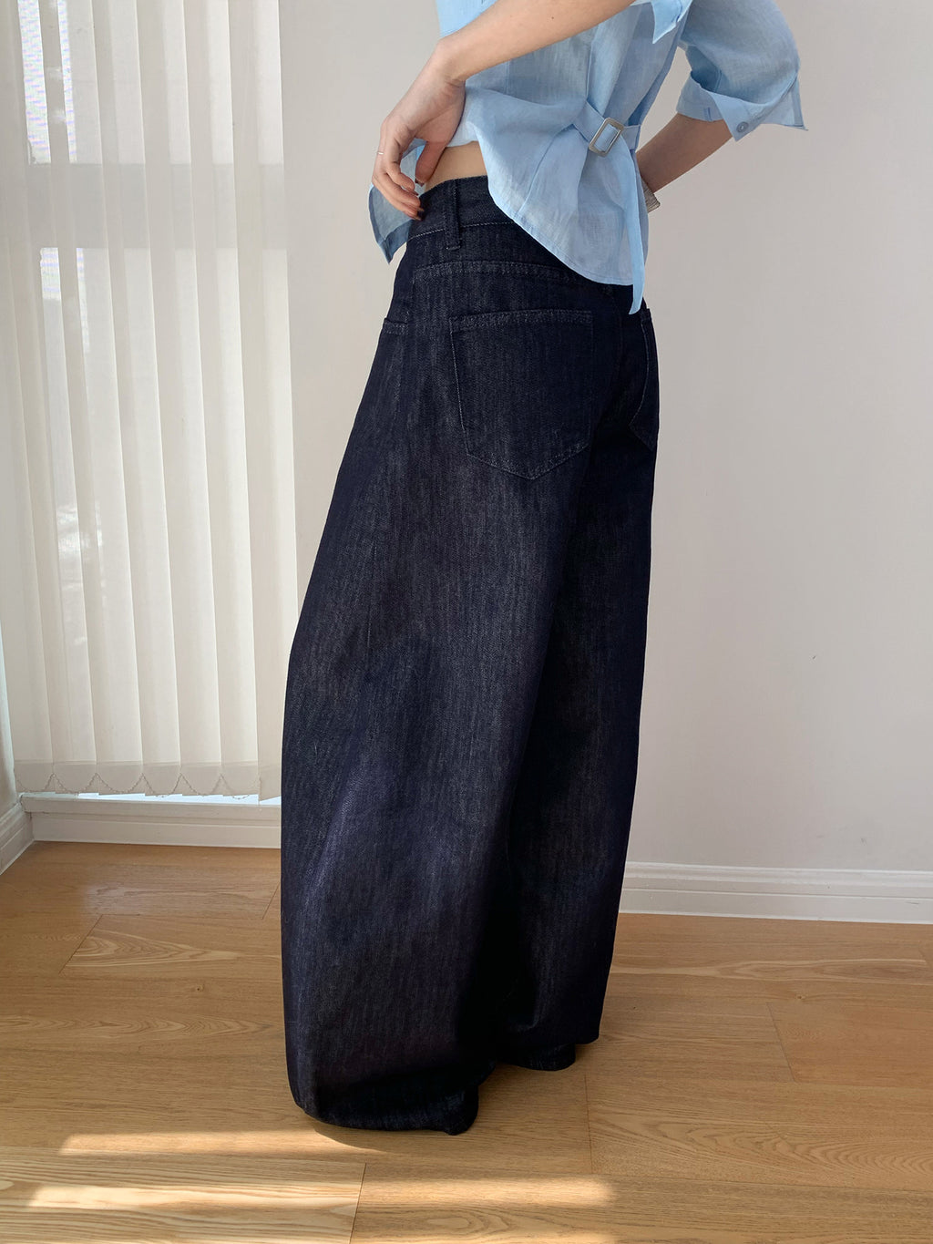 Wide-Leg Casual Long Baggy Jeans