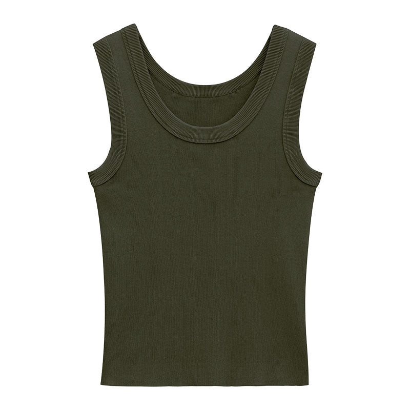 Cotton Slim-fit Knit Smooth Tank Top