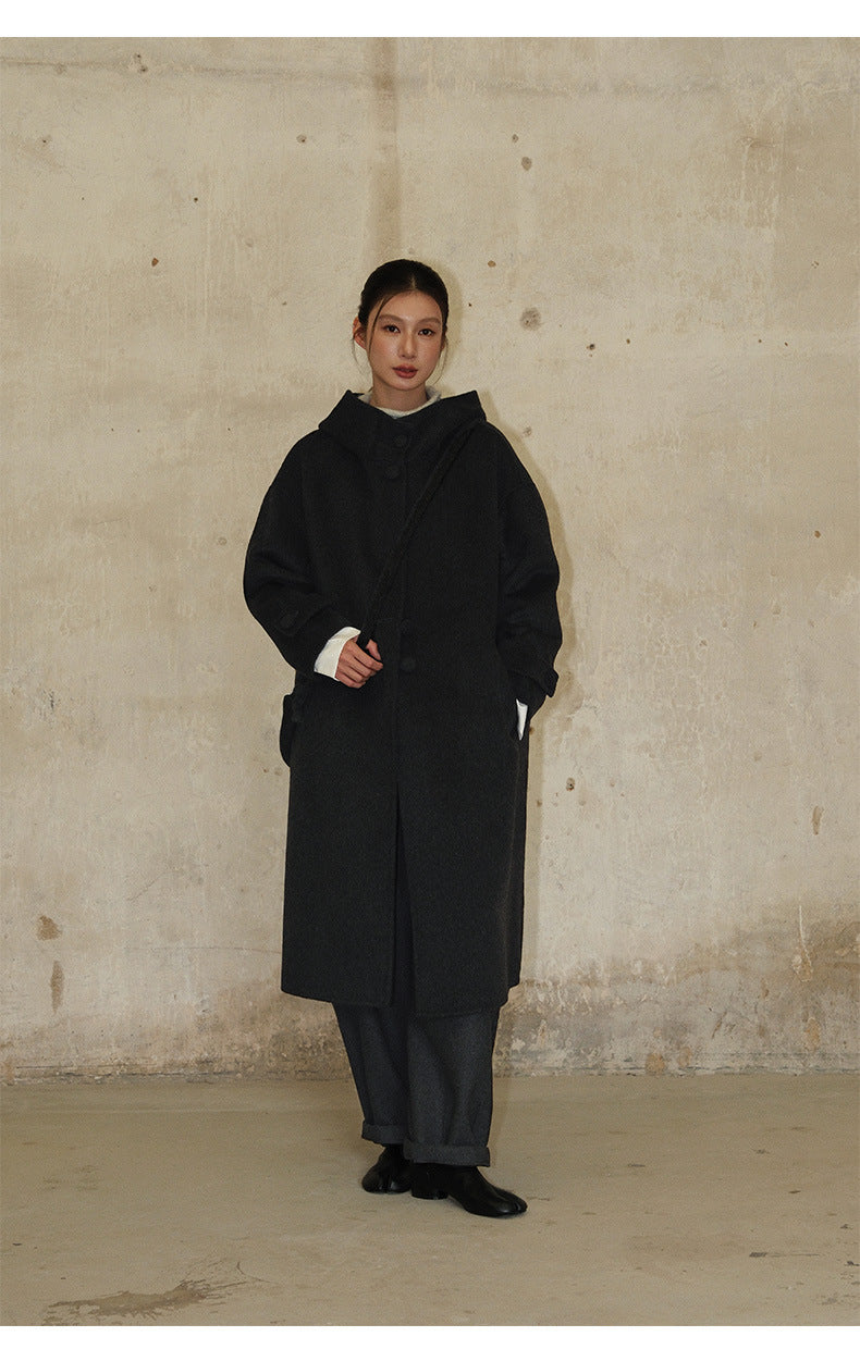 Long Wool Double-Sided Cashmere Coat