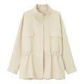 Stand Collar Large Patch Pocket Jacket