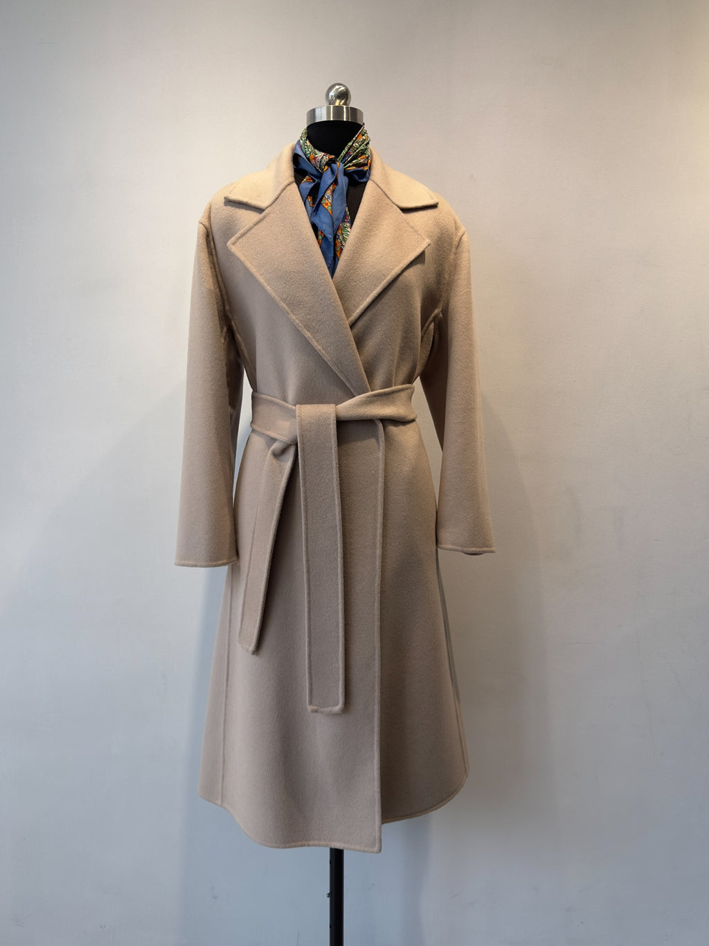 Cashmere Merino Wool Mulberry Silk Suit Collar Long Coat