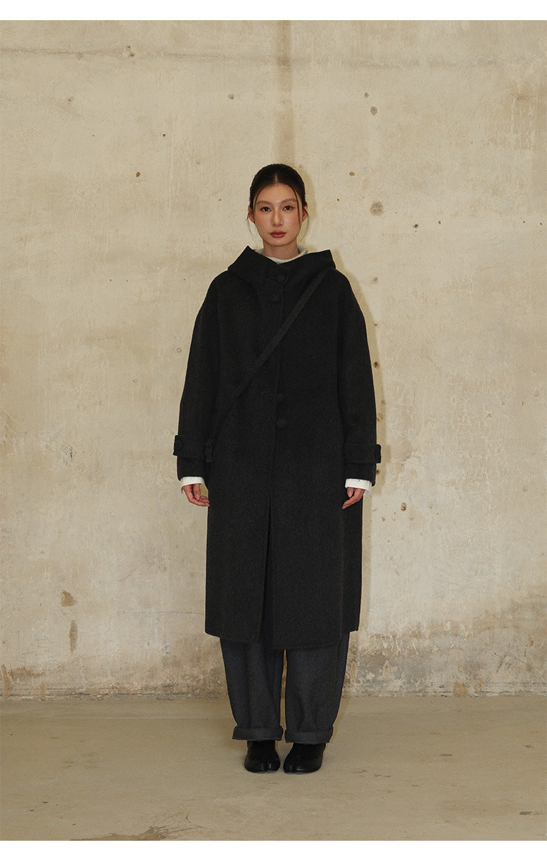 Long Wool Double-Sided Cashmere Coat