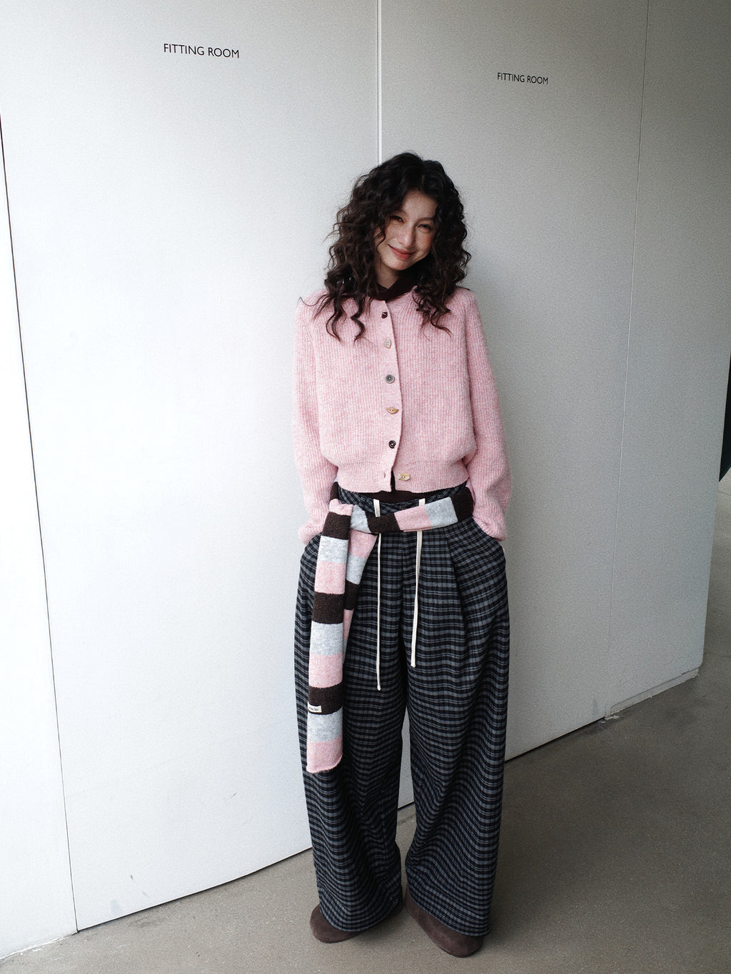 Baggy Plaid Casual Wide-Leg Pants