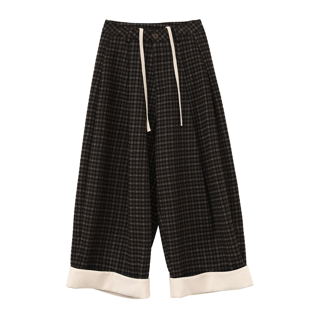 Baggy Plaid Casual Wide-Leg Pants