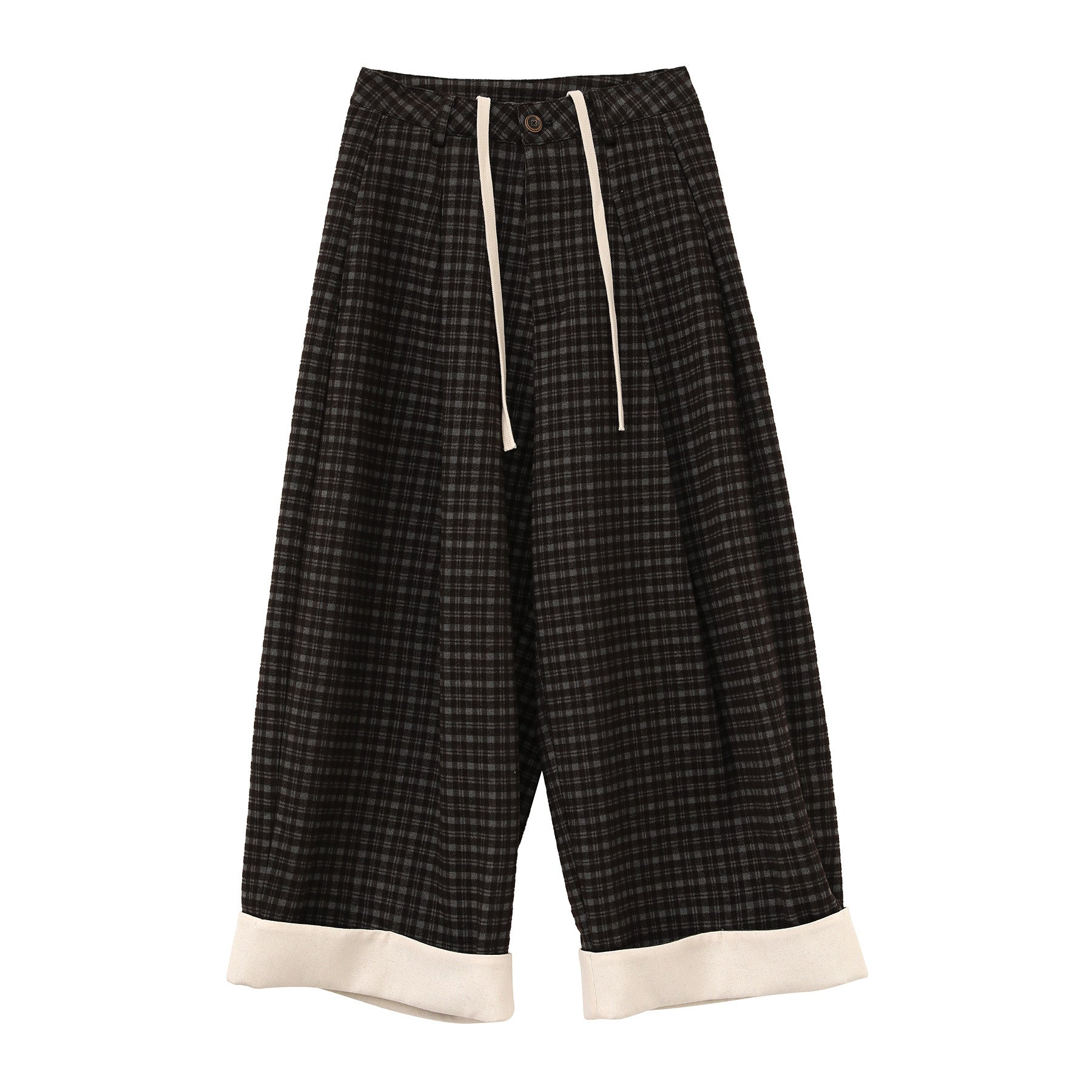 Baggy Plaid Casual Wide-Leg Pants