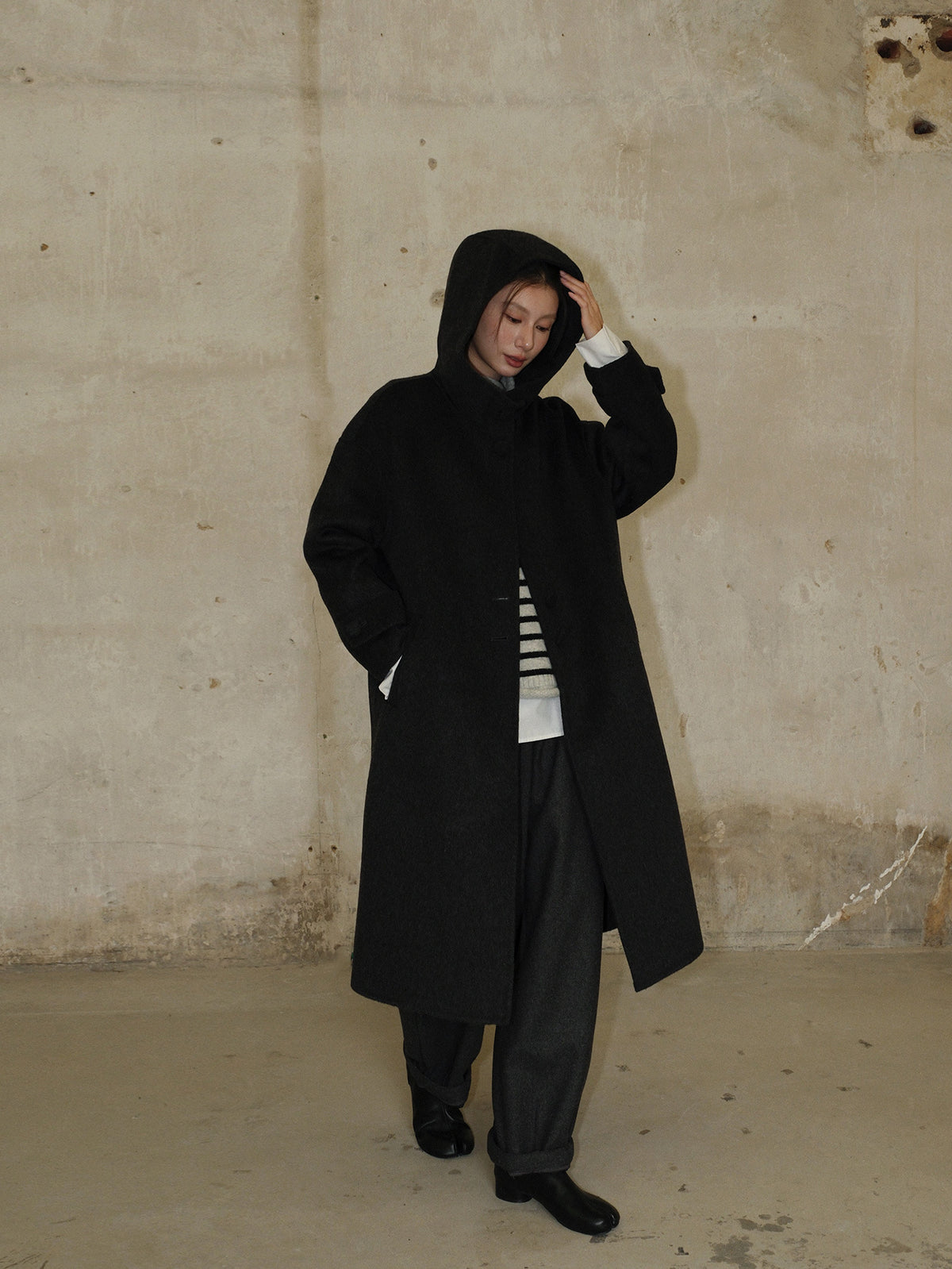 Long Wool Double-Sided Cashmere Coat