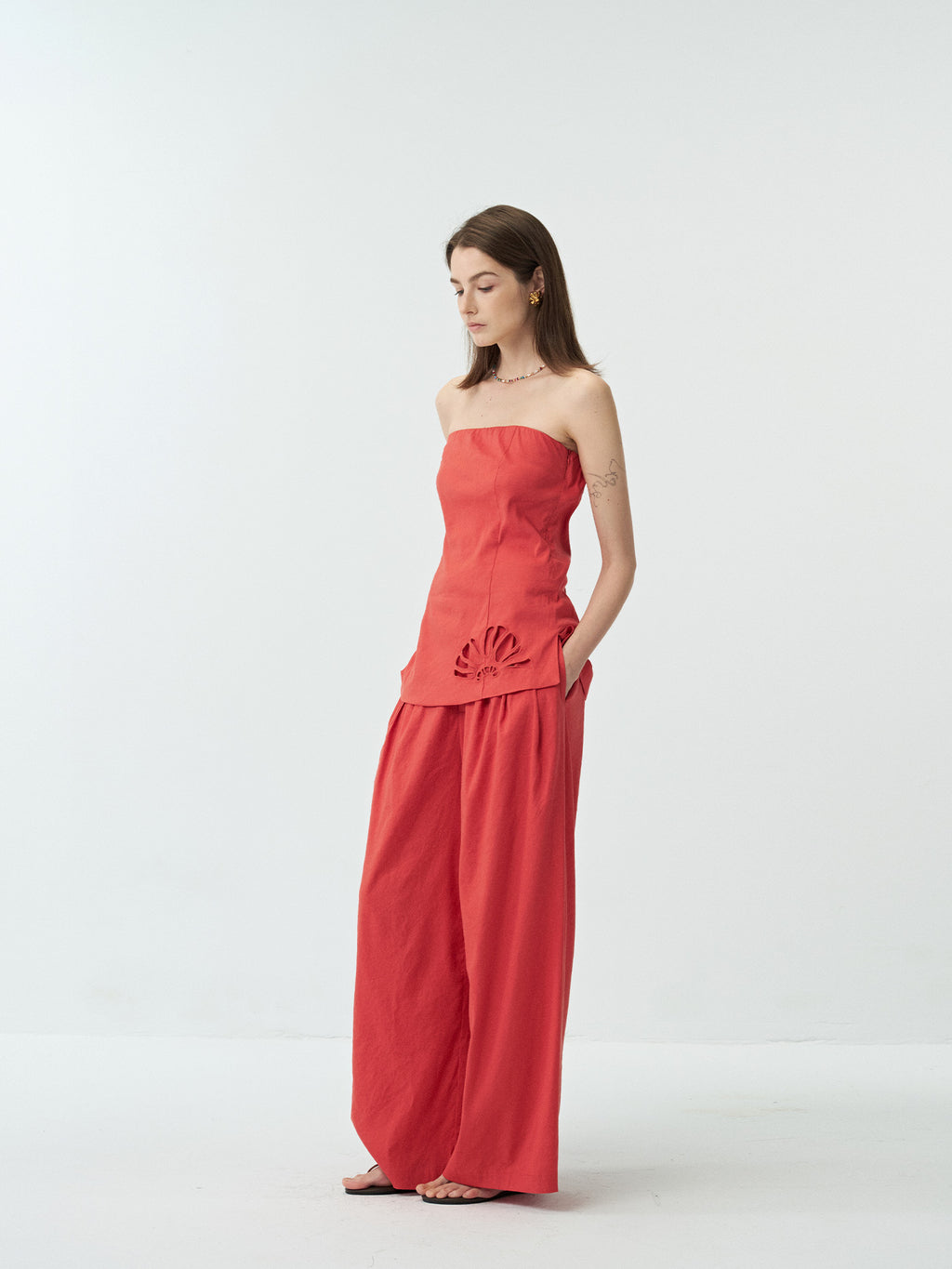 Linen Casual Drapey Wide-Leg Pants