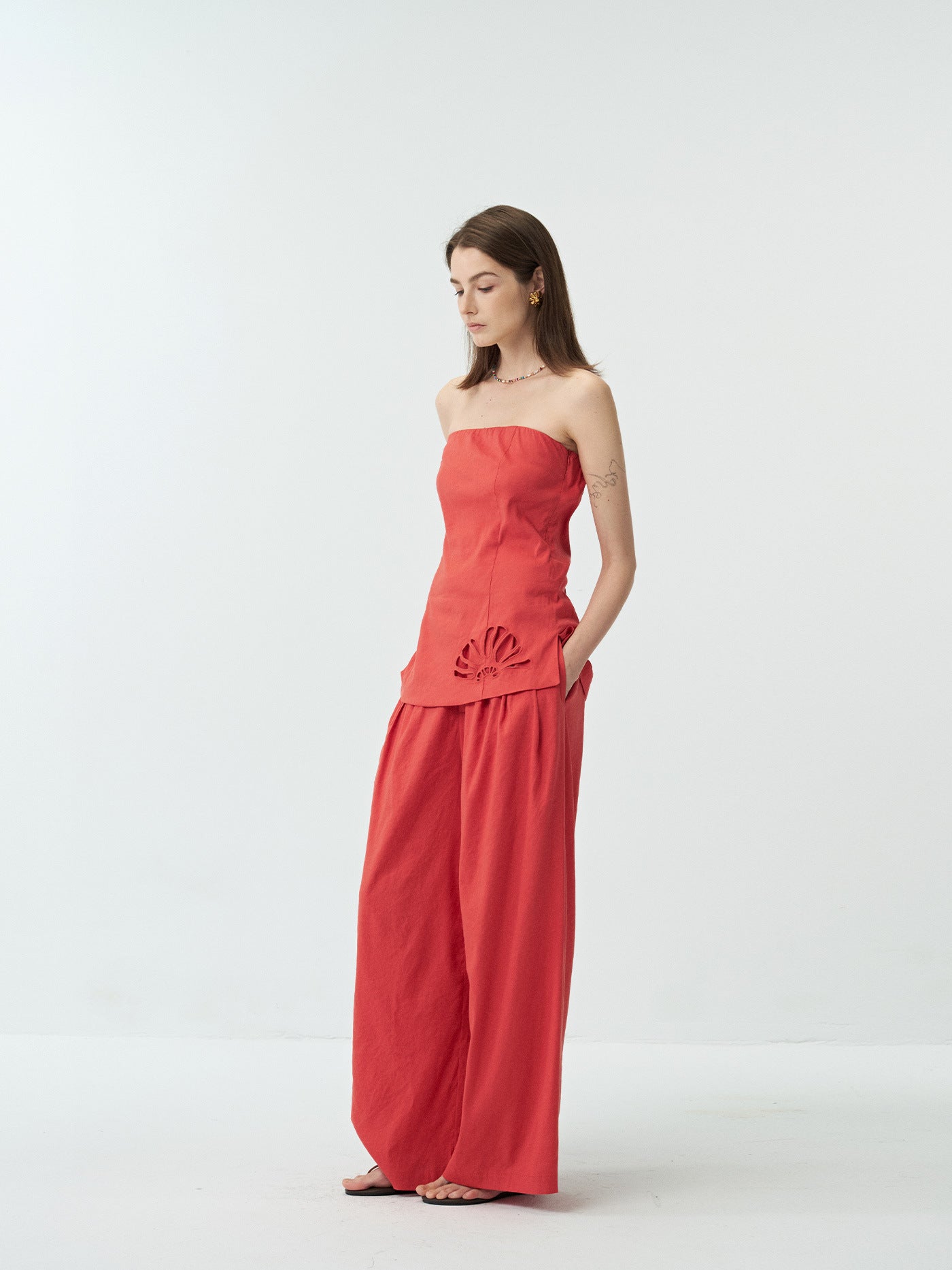 Linen Casual Drapey Wide-Leg Pants