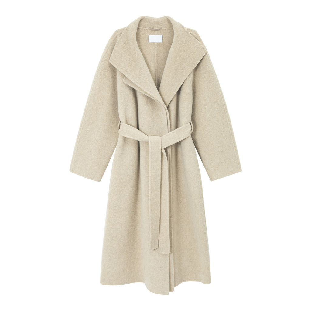 Double-collar Textured Wool Coat