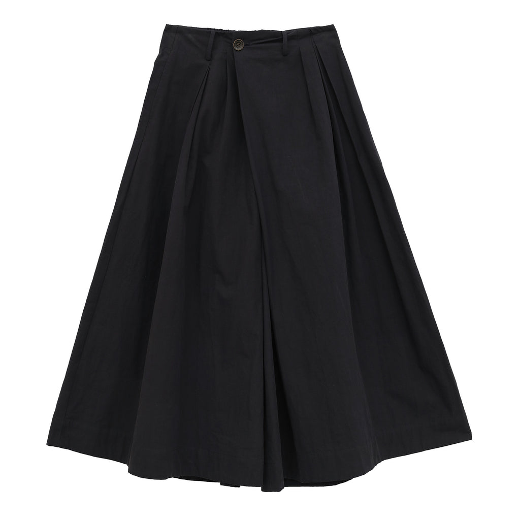 Cotton and Linen Mid-length A-Line Culottes Pants