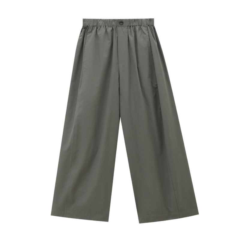 Elastic Waist Barrel Wide Leg Pants