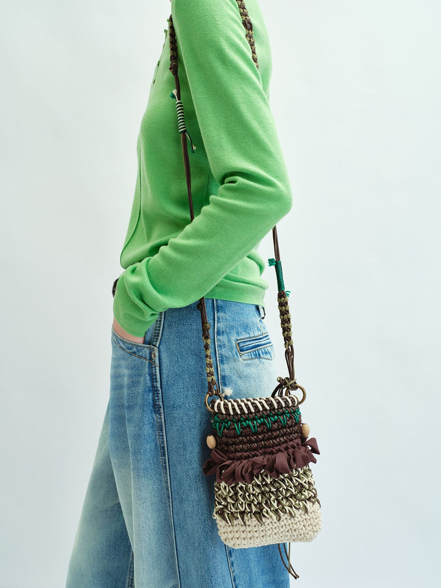 Handwoven Paired Crossbody Shoulder Phone Bag